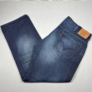 Levi's 569 Jeans Mens 38x32 Fits Loose Straight Dark Wash Fade Whisker Y2K Vibe